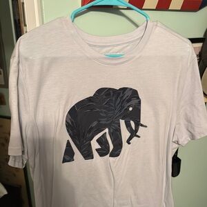 Banana Republic White Tee with Black Elephant Design